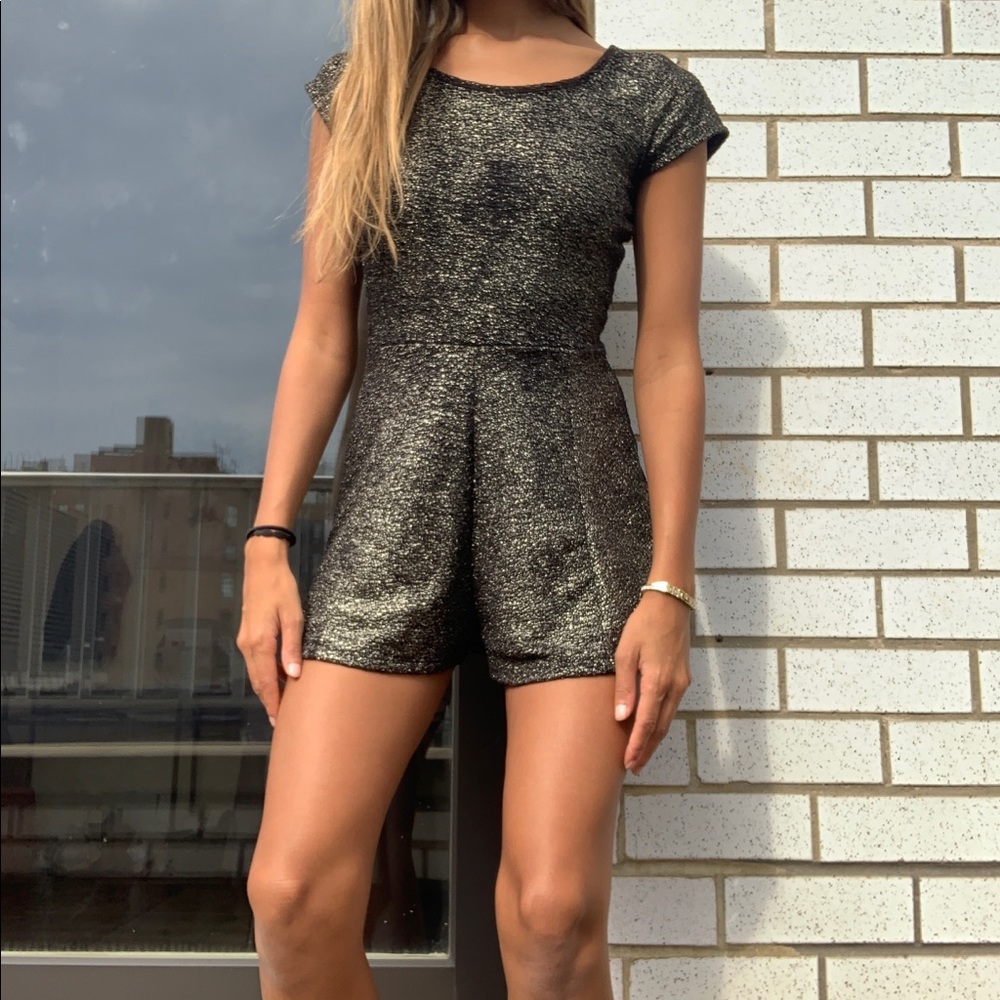 Playful Sparkly Short Sleeve Romper